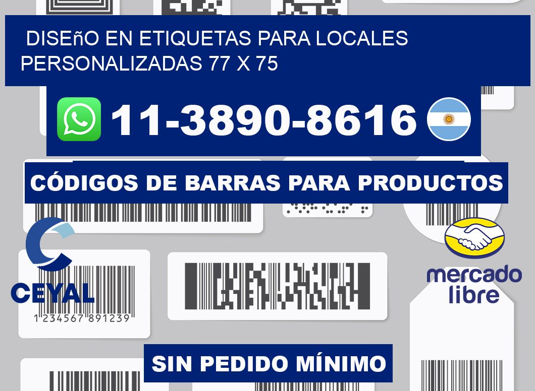 diseño en etiquetas para locales personalizadas 77 x 75