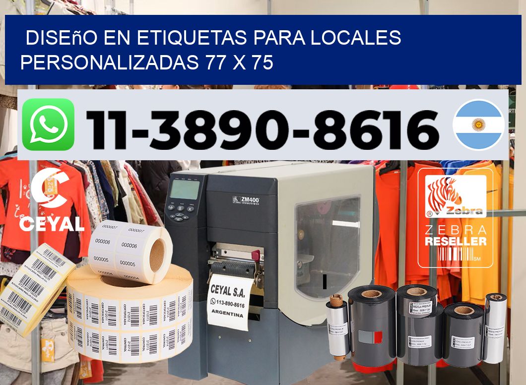 diseño en etiquetas para locales personalizadas 77 x 75