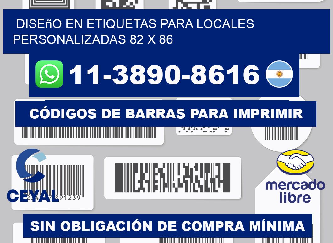 diseño en etiquetas para locales personalizadas 82 x 86