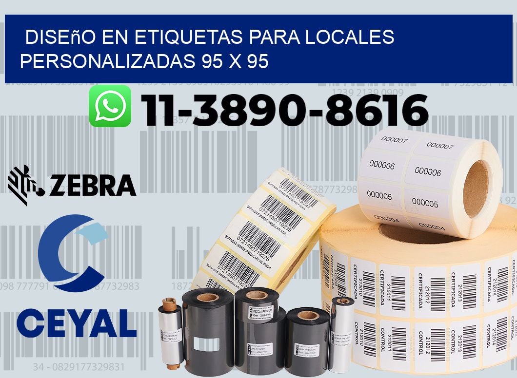 diseño en etiquetas para locales personalizadas 95 x 95