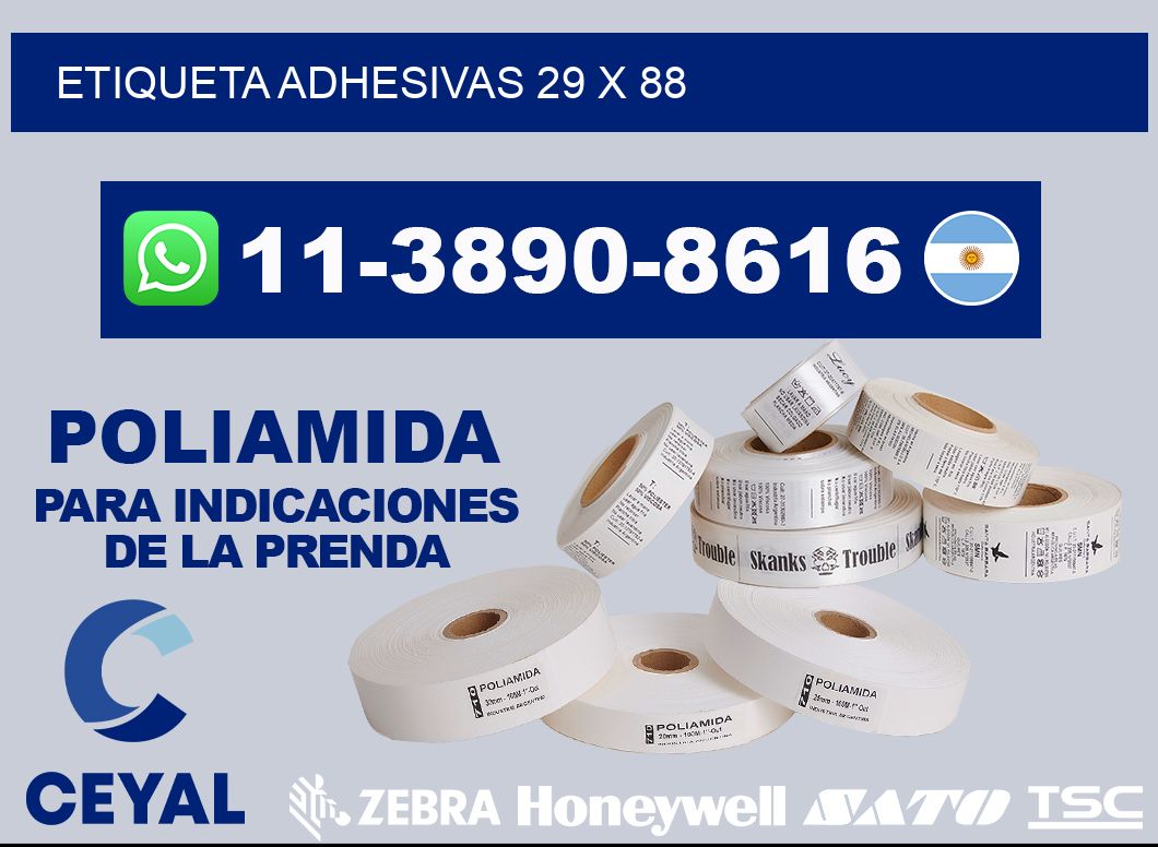 etiqueta adhesivas 29 x 88