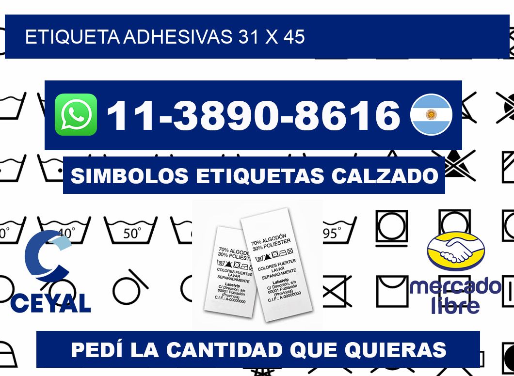 etiqueta adhesivas 31 x 45