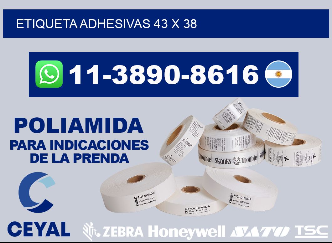 etiqueta adhesivas 43 x 38