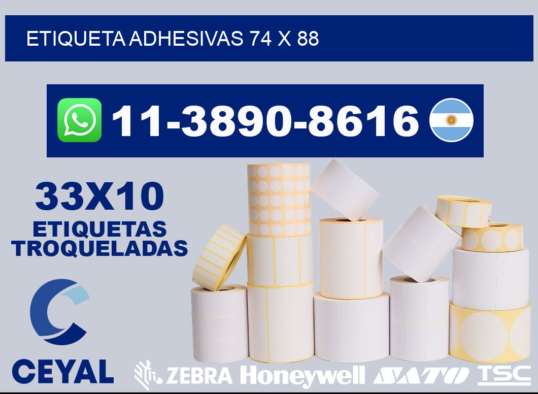 etiqueta adhesivas 74 x 88