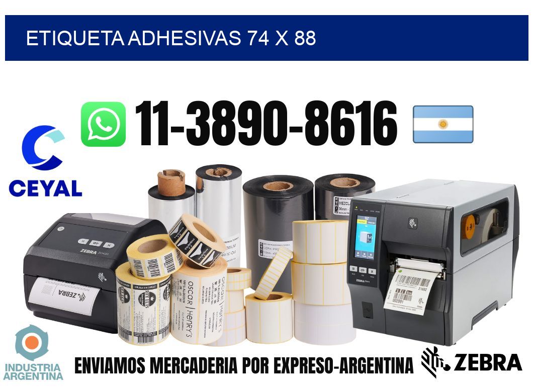 etiqueta adhesivas 74 x 88
