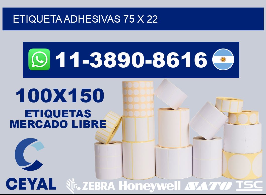 etiqueta adhesivas 75 x 22