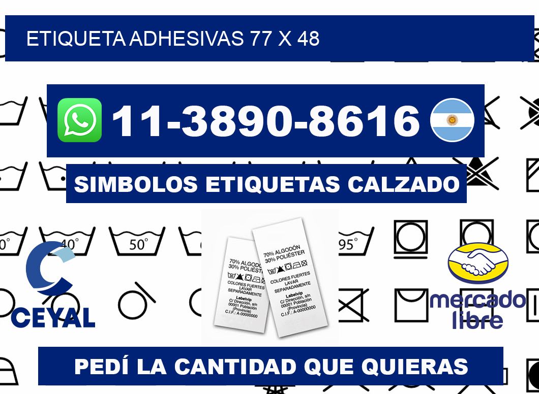 etiqueta adhesivas 77 x 48