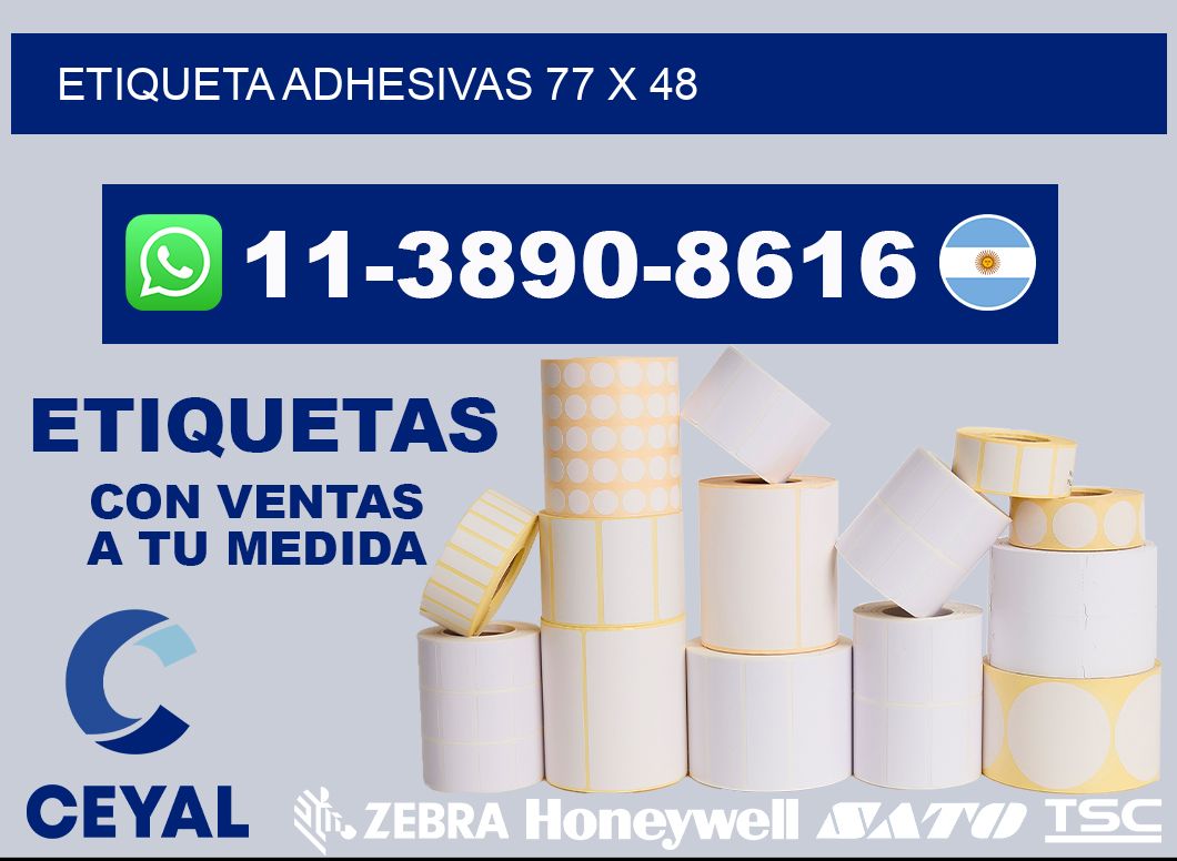 etiqueta adhesivas 77 x 48