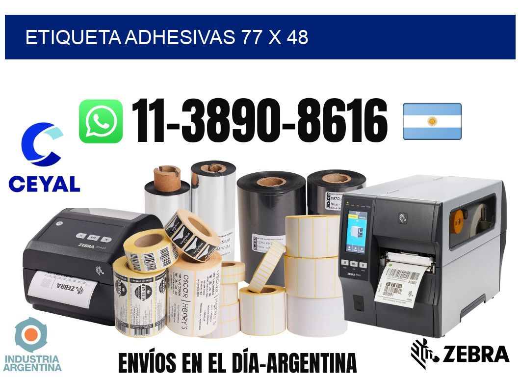 etiqueta adhesivas 77 x 48