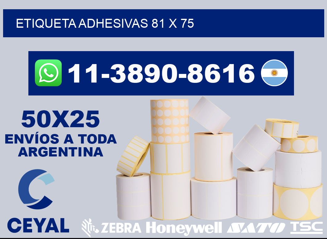 etiqueta adhesivas 81 x 75