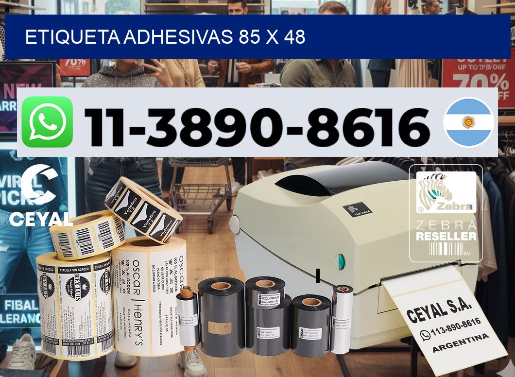 etiqueta adhesivas 85 x 48