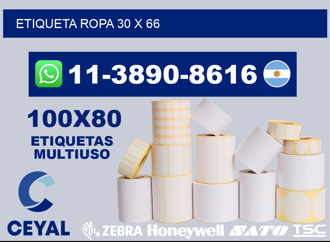 etiqueta ropa 30 x 66