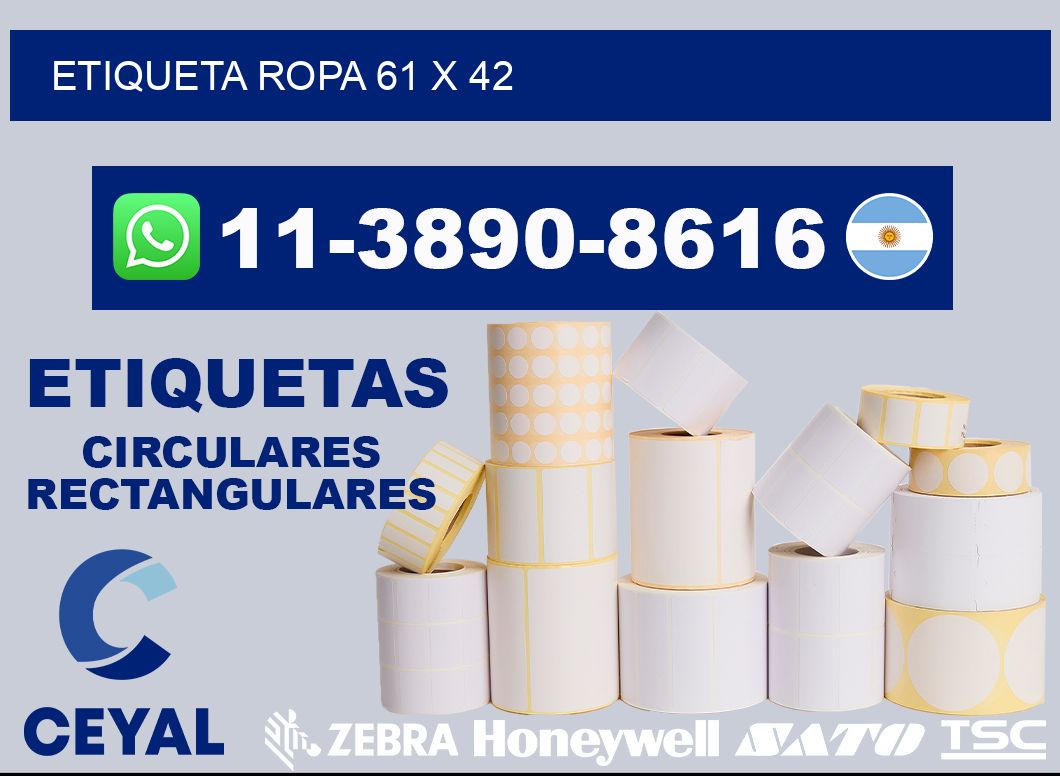 etiqueta ropa 61 x 42