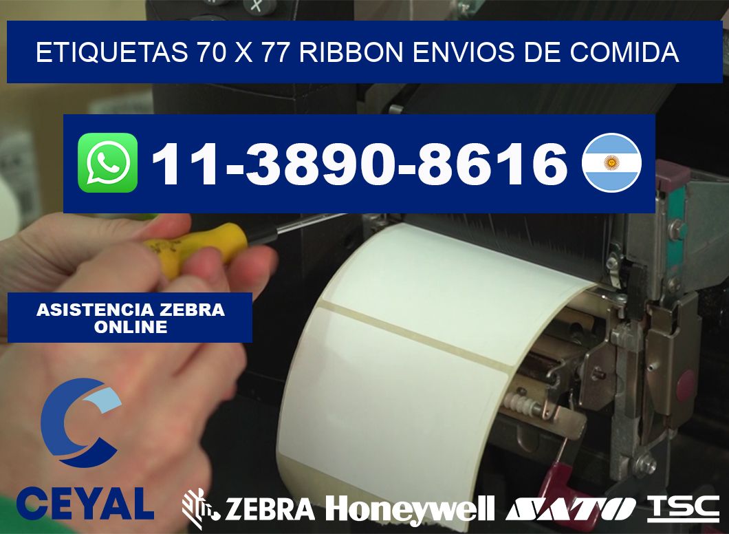 etiquetas 70 x 77 ribbon envios de comida