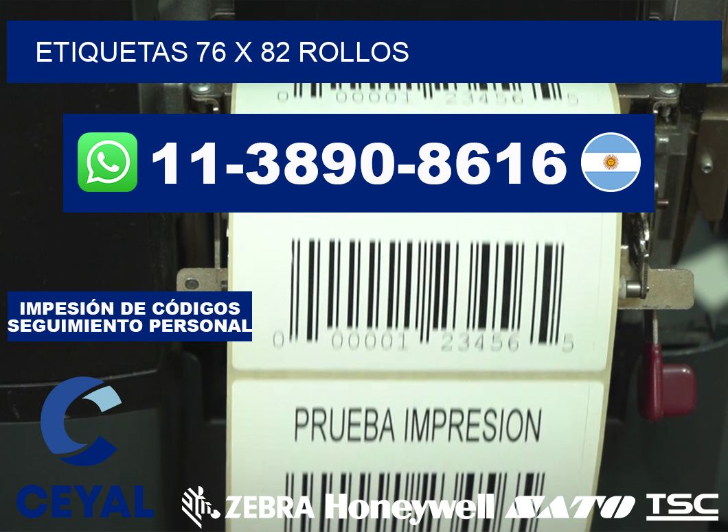 etiquetas 76 x 82 rollos