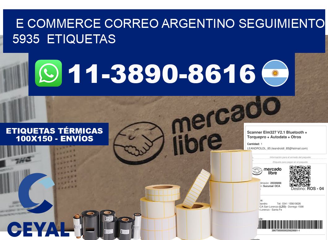 E commerce correo argentino Seguimiento 5935 etiquetas