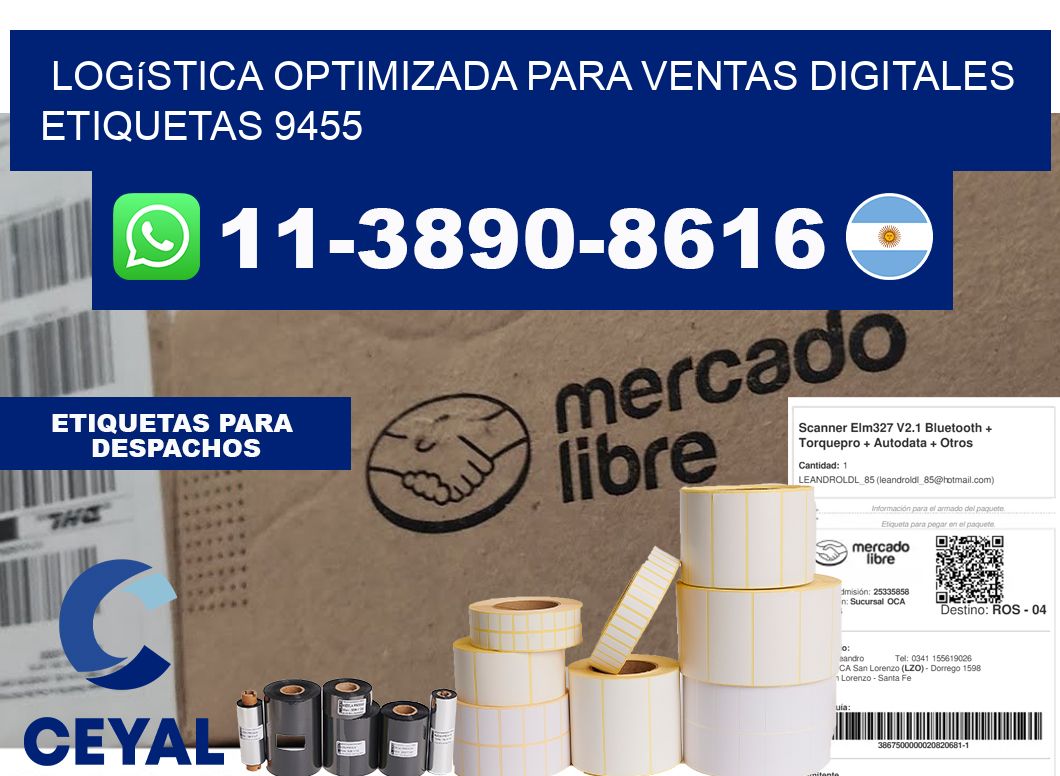 Logística optimizada para ventas digitales  etiquetas 9455
