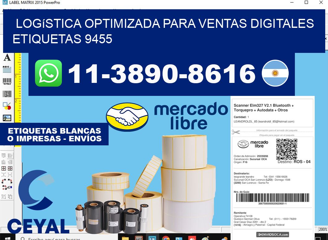 Logística optimizada para ventas digitales  etiquetas 9455