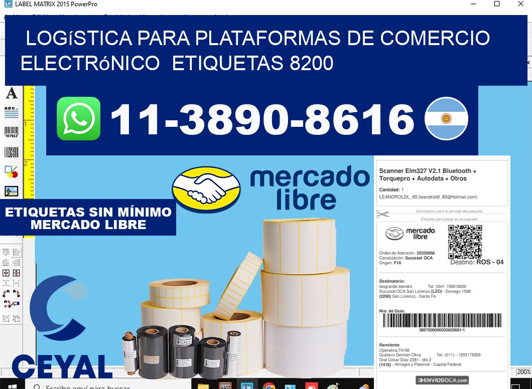 Logística para plataformas de comercio electrónico  etiquetas 8200