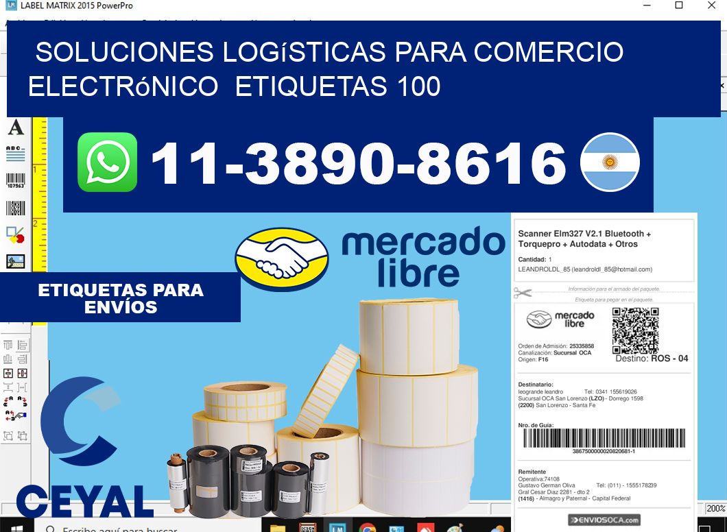Soluciones logísticas para comercio electrónico  etiquetas 100