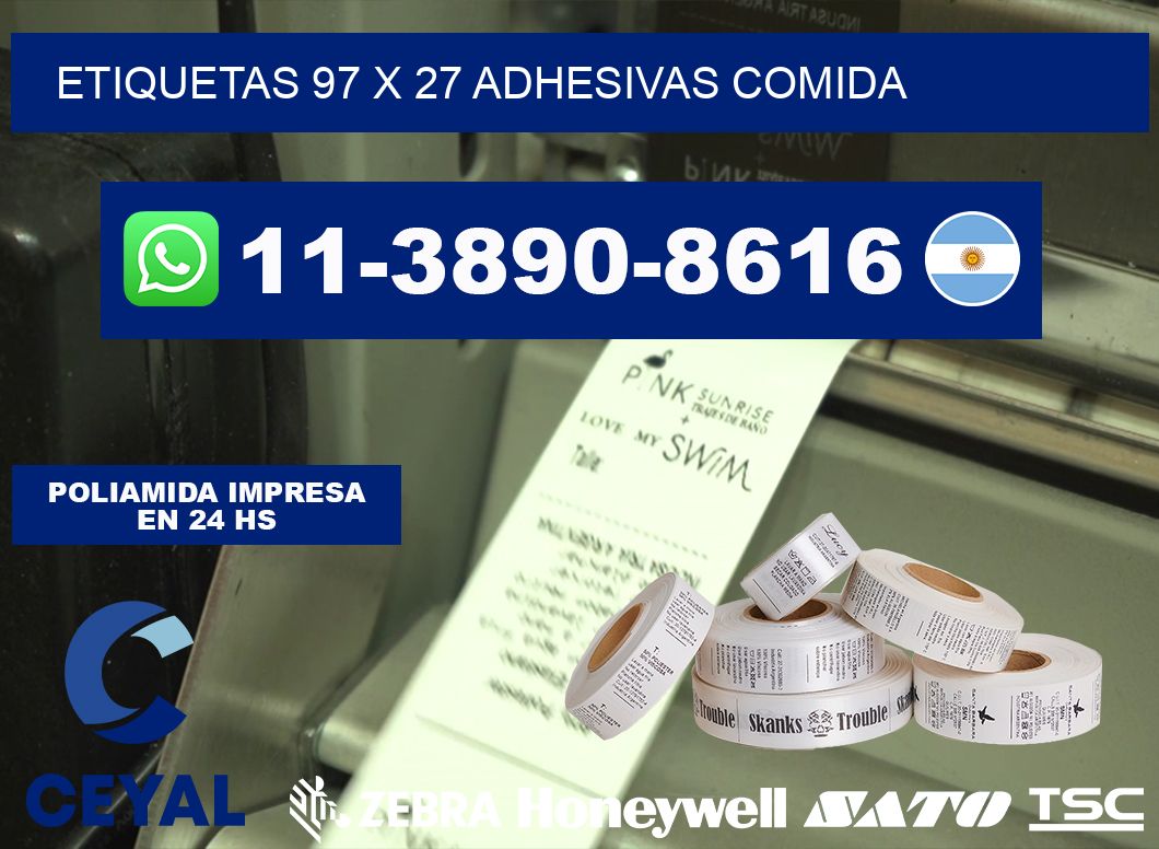 etiquetas 97 x 27 adhesivas comida