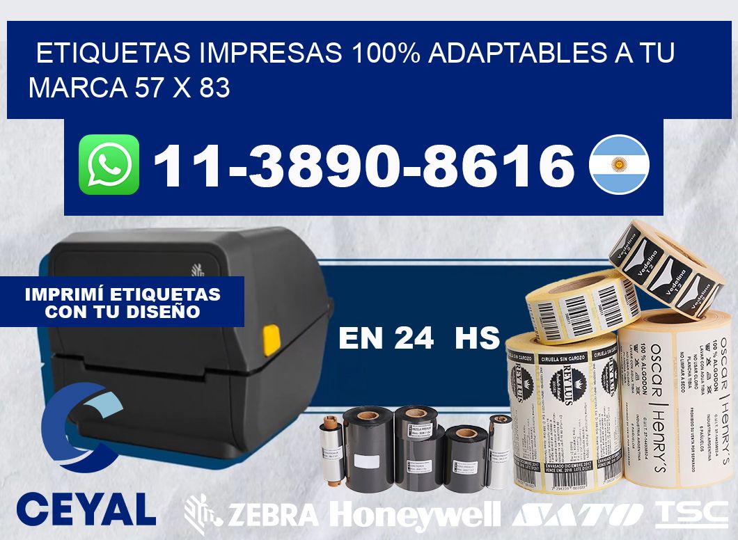 etiquetas impresas 100% adaptables a tu marca 57 x 83