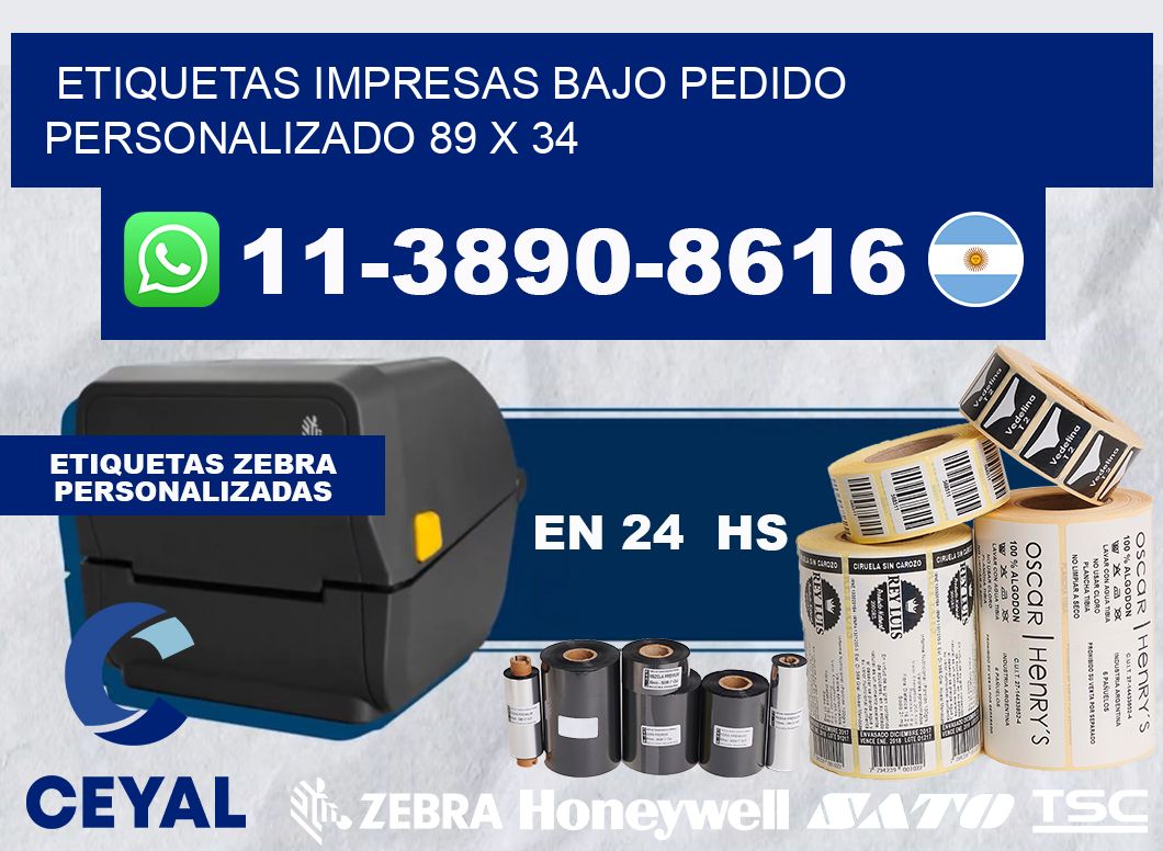 etiquetas impresas bajo pedido personalizado 89 x 34