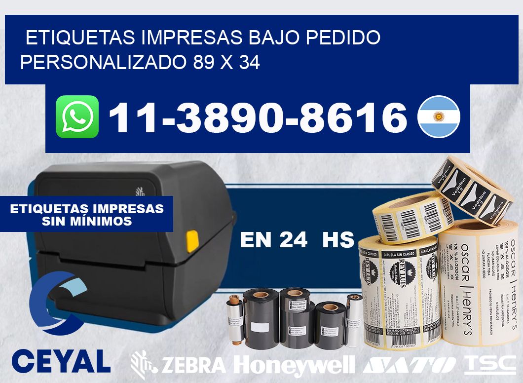 etiquetas impresas bajo pedido personalizado 89 x 34