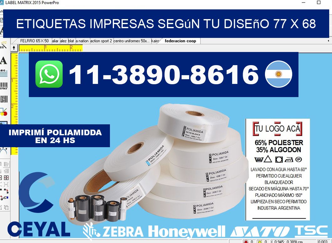 etiquetas impresas según tu diseño 77 x 68