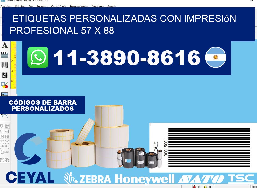 etiquetas personalizadas con impresión profesional 57 x 88