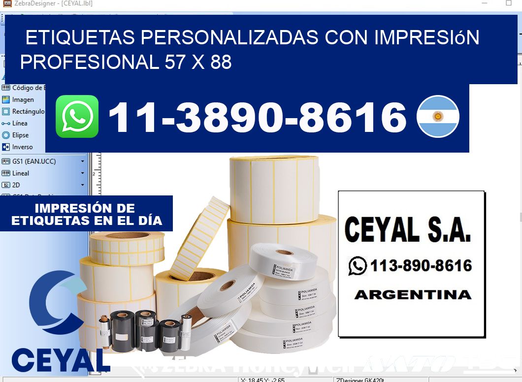 etiquetas personalizadas con impresión profesional 57 x 88