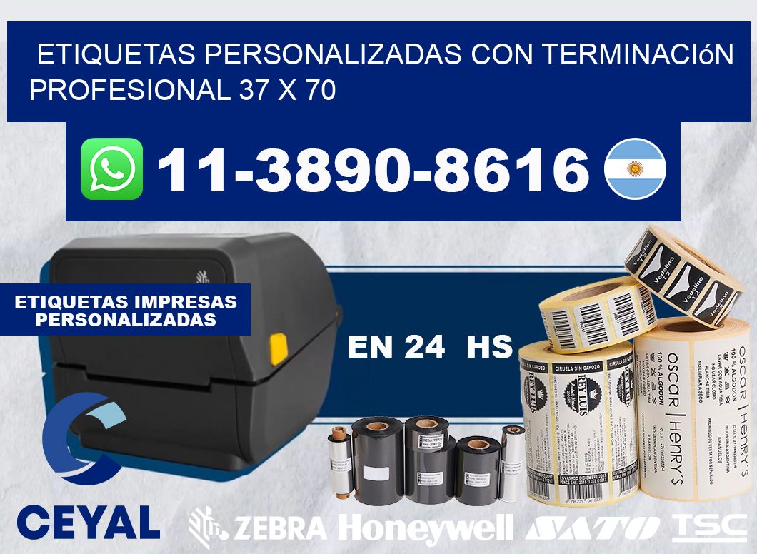 etiquetas personalizadas con terminación profesional 37 x 70