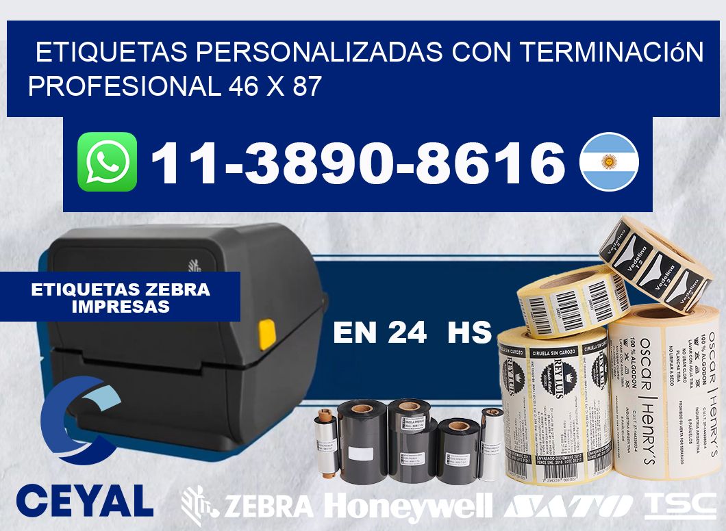 etiquetas personalizadas con terminación profesional 46 x 87