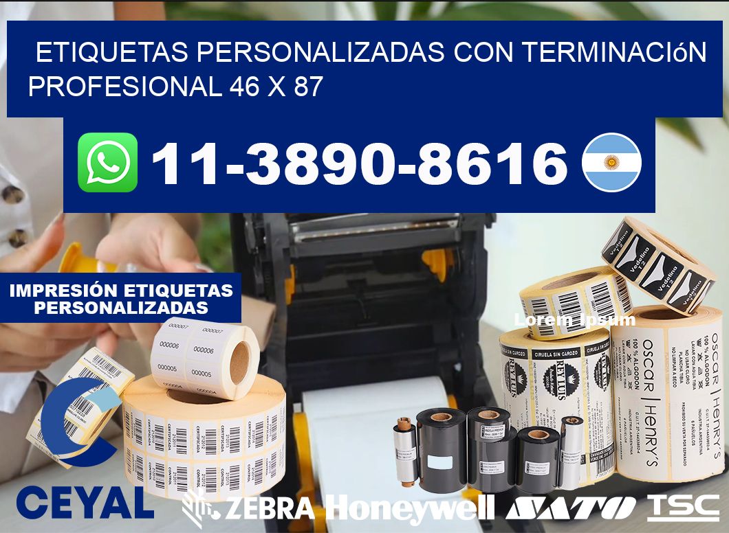 etiquetas personalizadas con terminación profesional 46 x 87