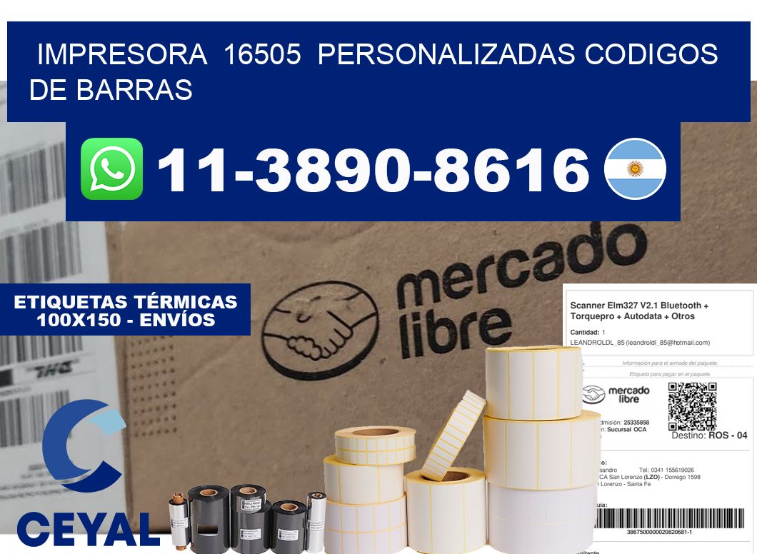 impresora  16505  personalizadas codigos de barras