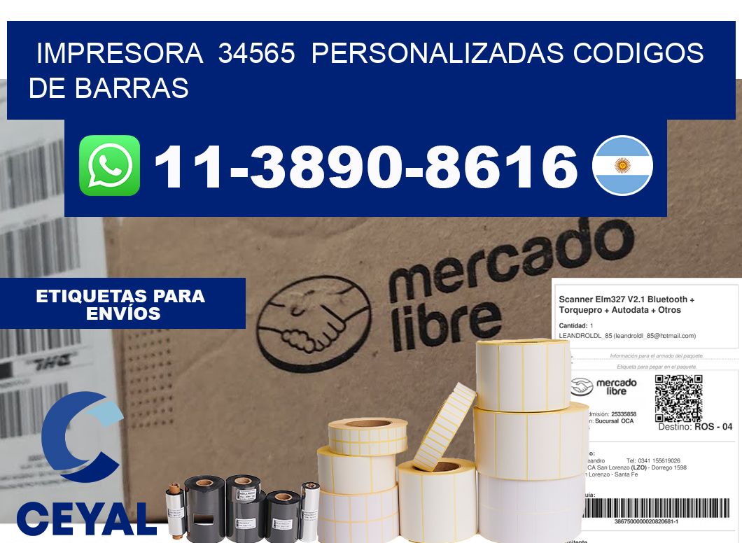 impresora  34565  personalizadas codigos de barras