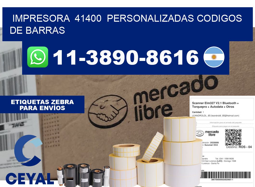 impresora  41400  personalizadas codigos de barras