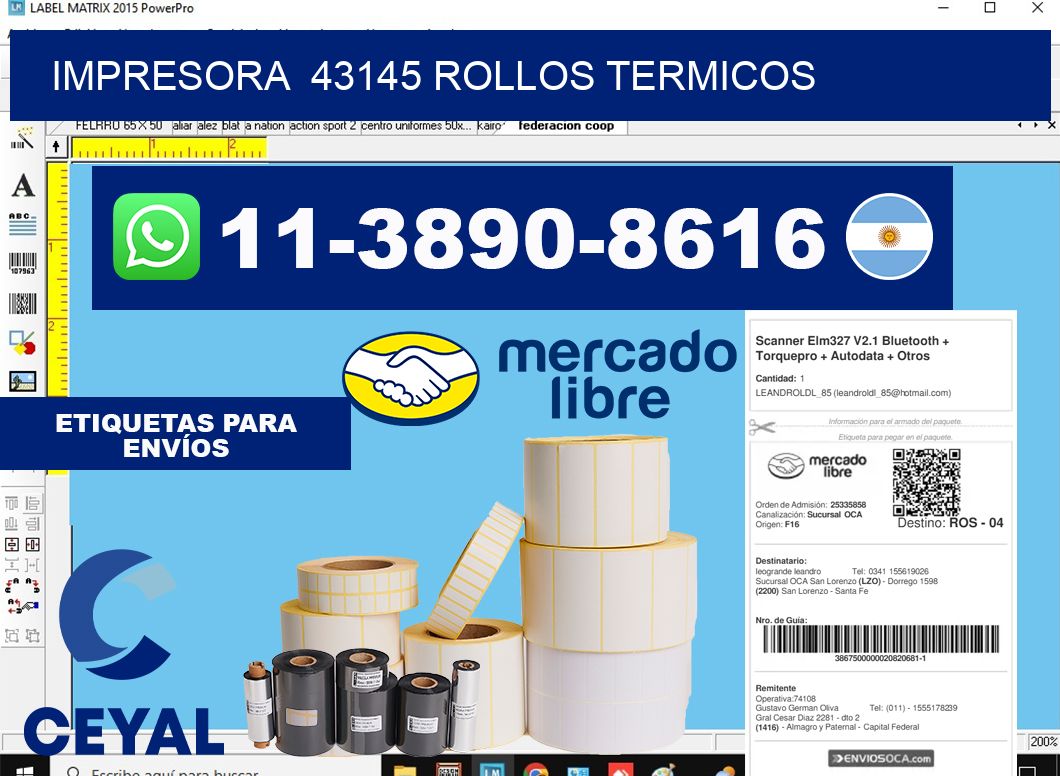 impresora  43145 rollos termicos