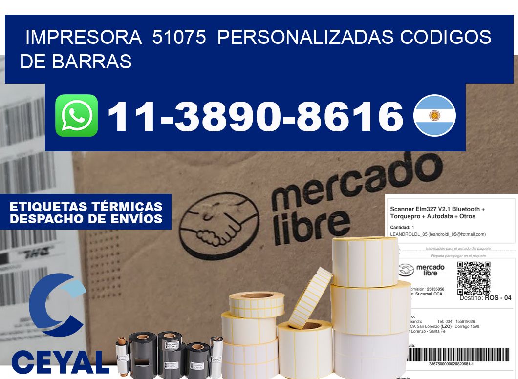 impresora 51075 personalizadas codigos de barras