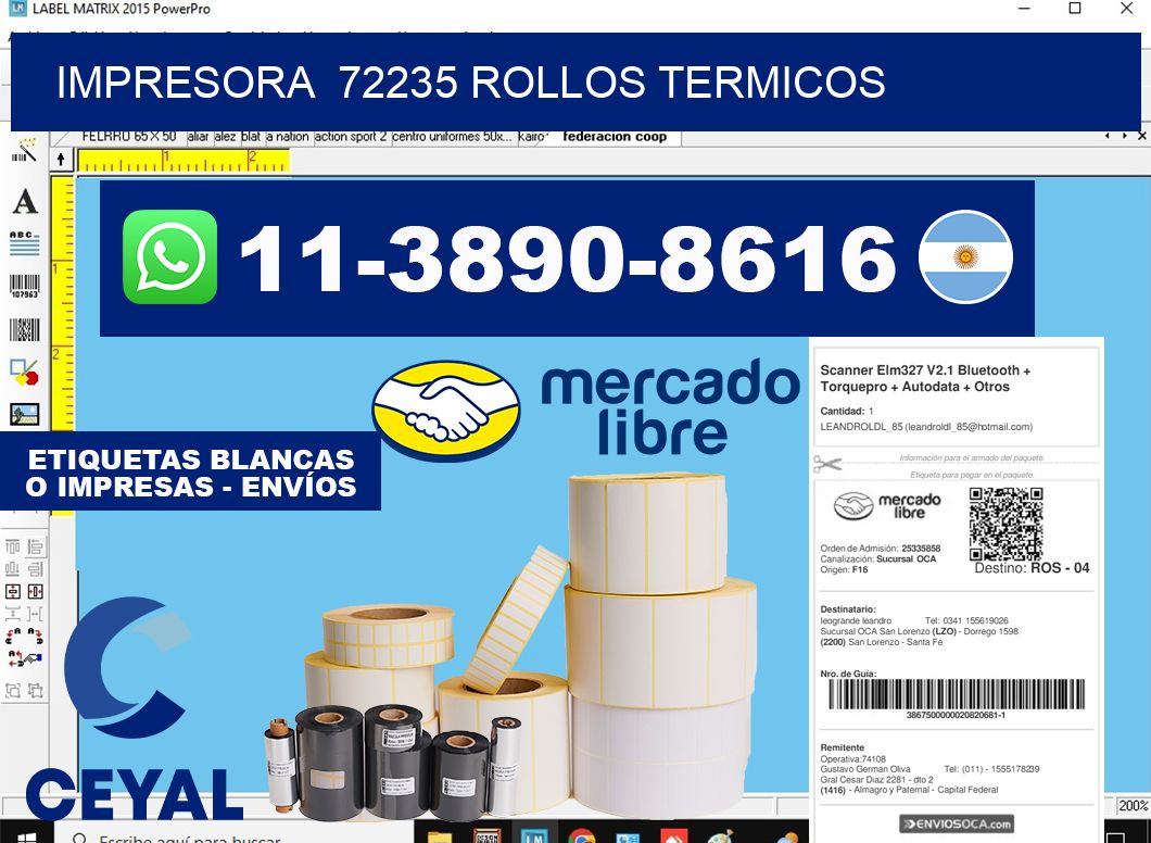 impresora  72235 rollos termicos