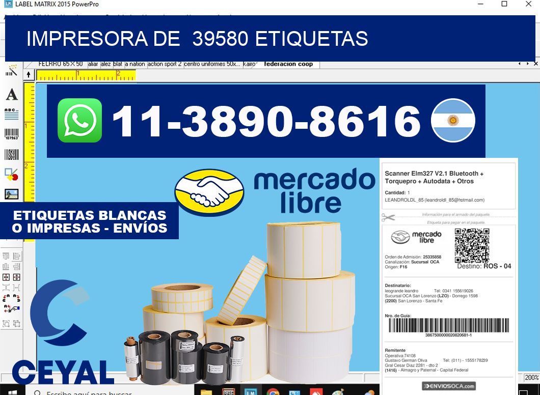 impresora de 39580 etiquetas