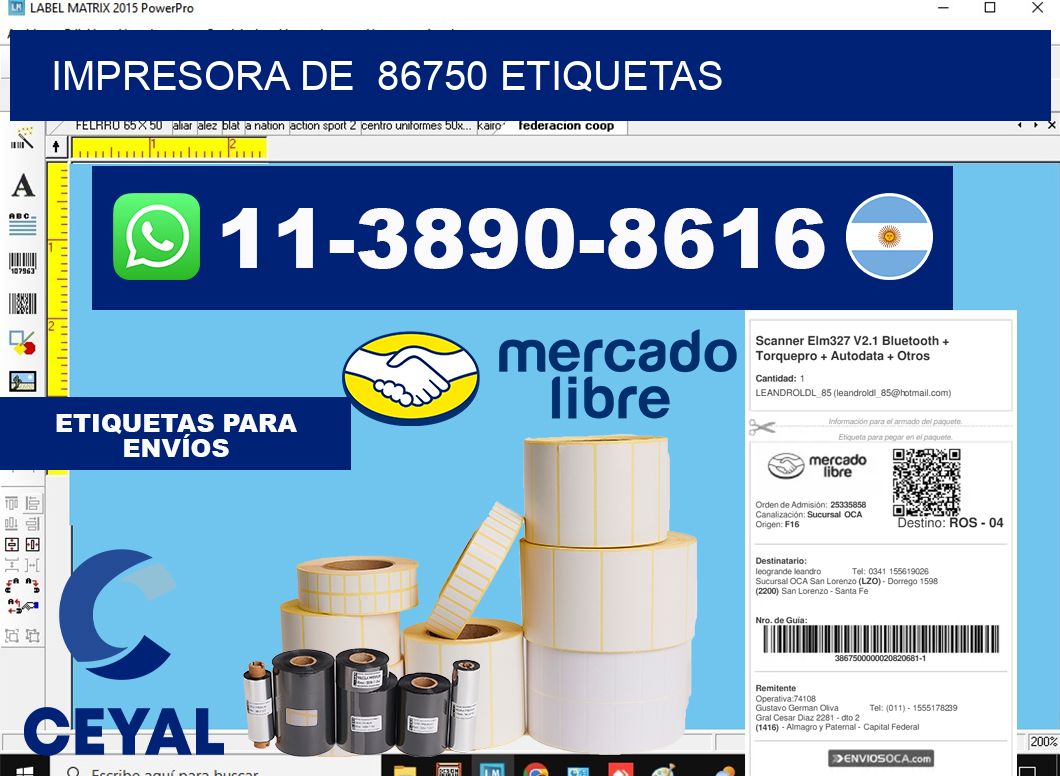 impresora de 86750 etiquetas