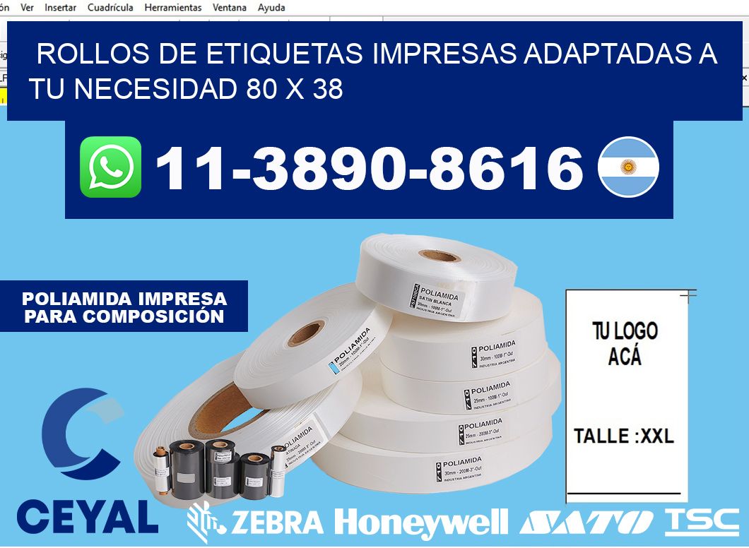 rollos de etiquetas impresas adaptadas a tu necesidad 80 x 38