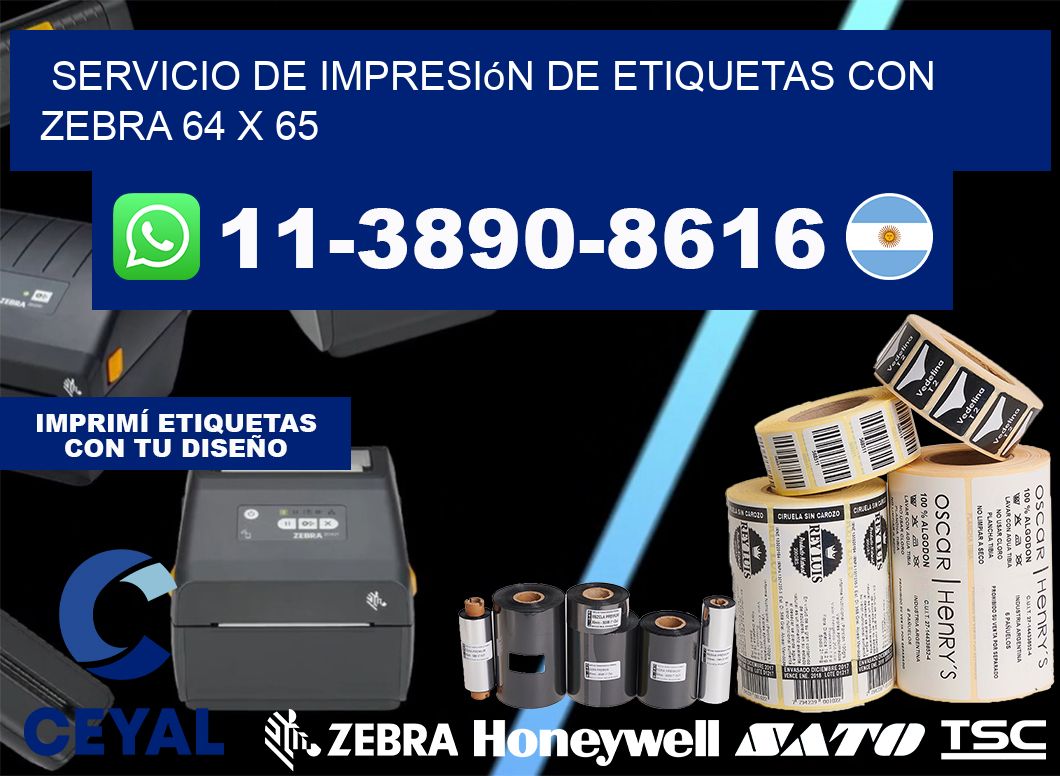 servicio de impresión de etiquetas con Zebra 64 x 65