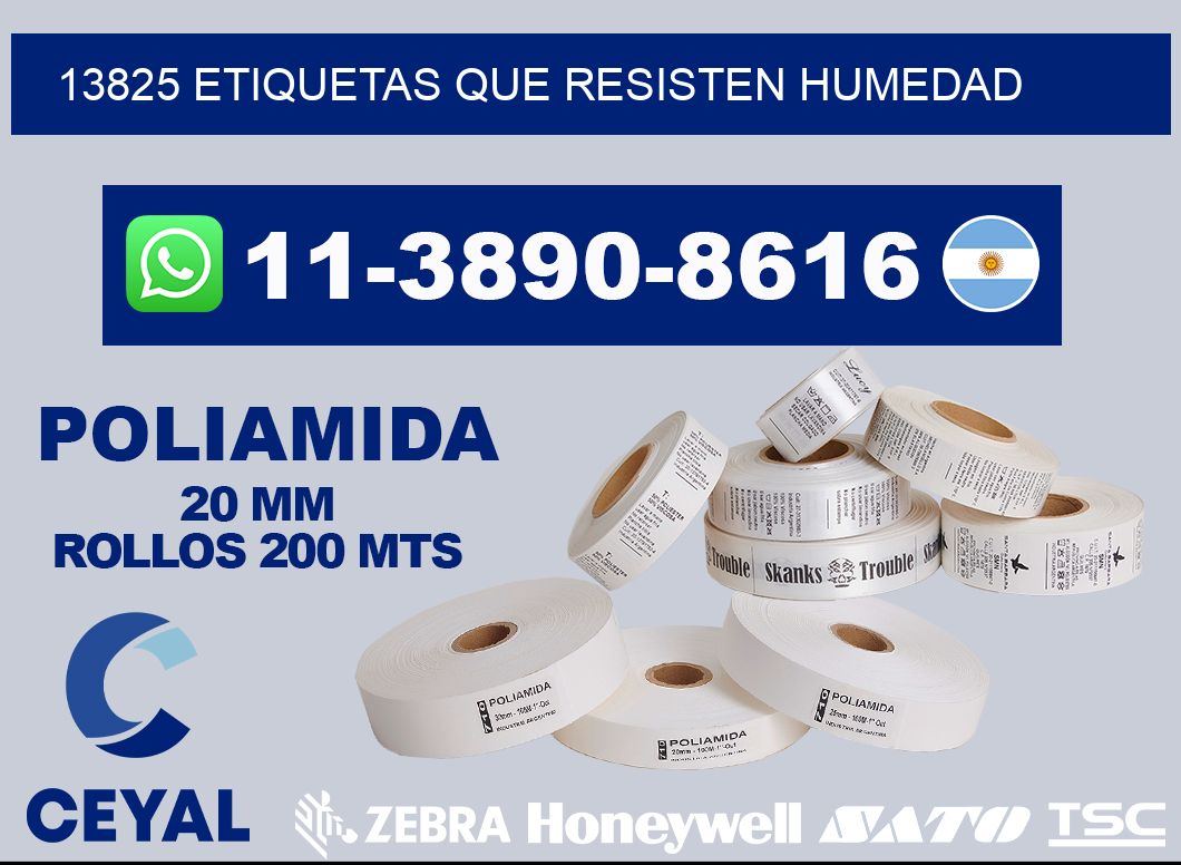 13825 etiquetas que resisten humedad