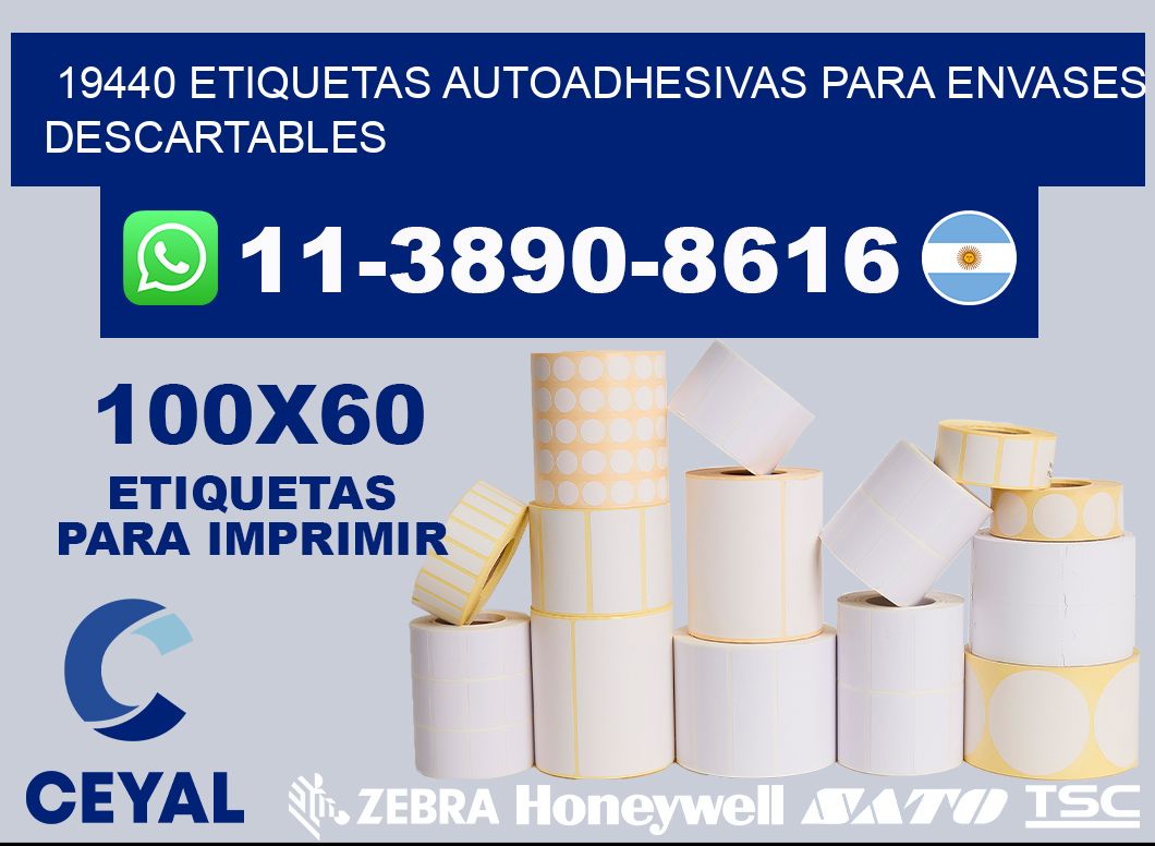 19440 etiquetas autoadhesivas para envases descartables