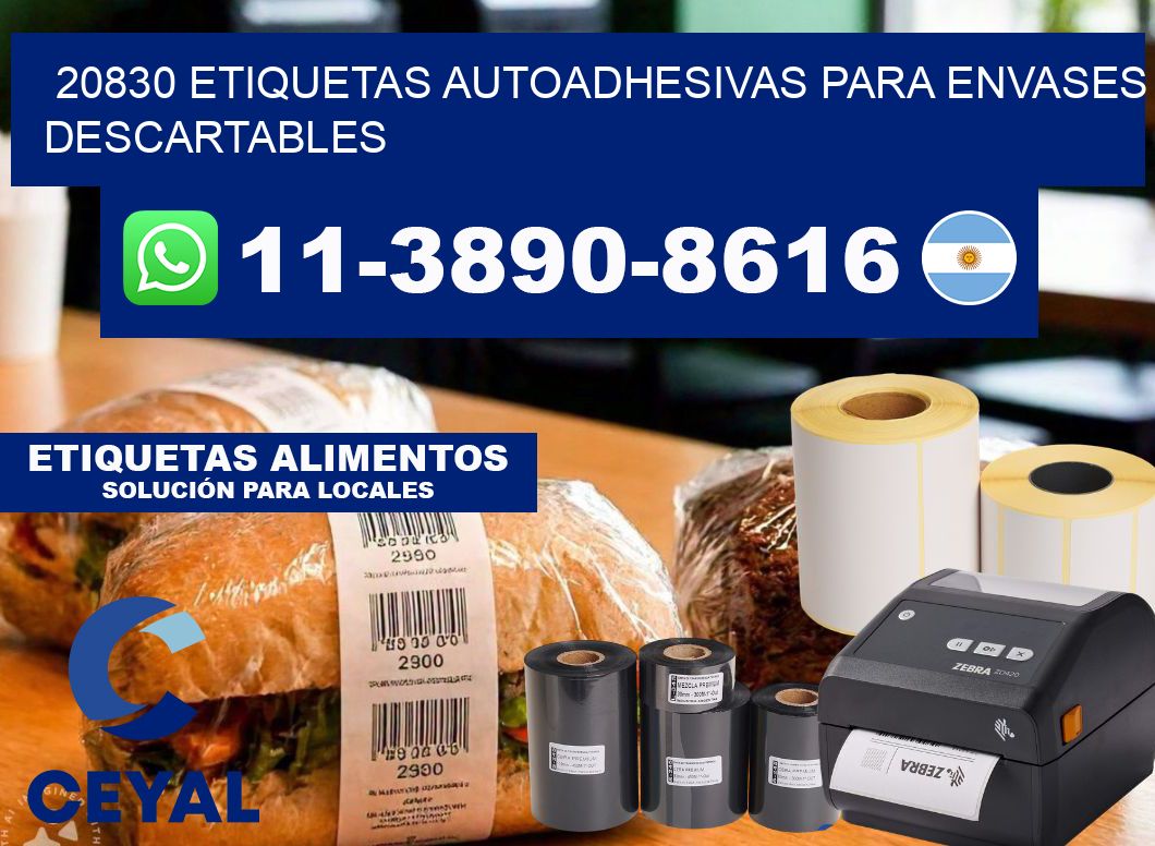 20830 etiquetas autoadhesivas para envases descartables