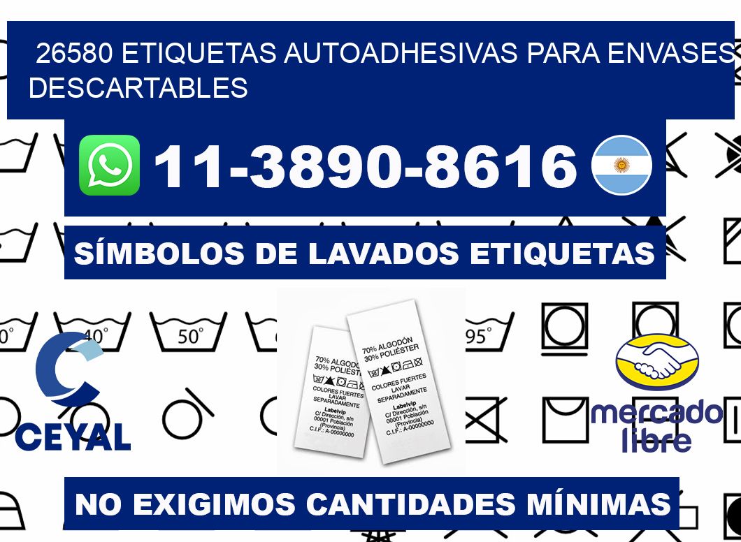 26580 etiquetas autoadhesivas para envases descartables