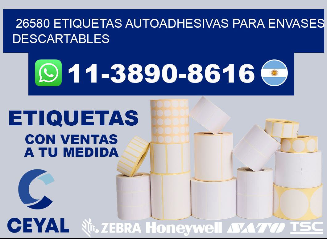 26580 etiquetas autoadhesivas para envases descartables