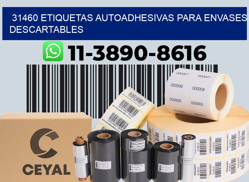 31460 etiquetas autoadhesivas para envases descartables